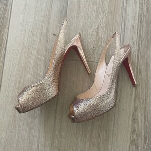 Christian Louboutin Prive 100 Nude Mini Glitter